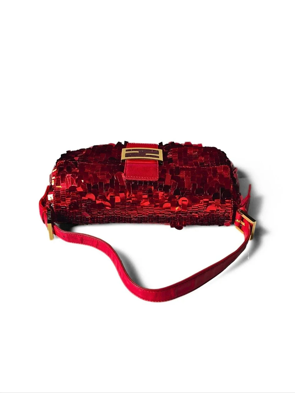 Fendi Baguette Vintage Ruby Red Sequins Red Version of ASO SATC